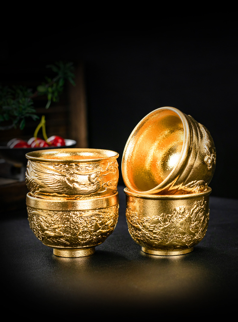 黄金盏,凤凰来仪 黄金盏,风车云马 黄金盏,江山如画 黄金盏材质陶瓷