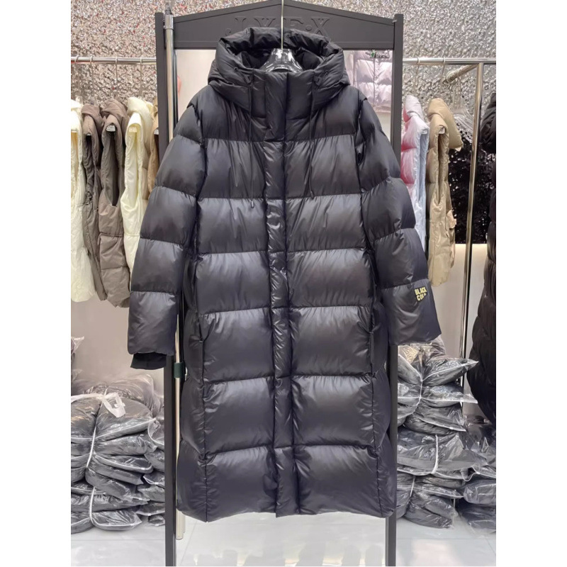 反季黑色羽绒服女长款加厚过膝2023年冬季新款韩版白鸭绒情侣外套