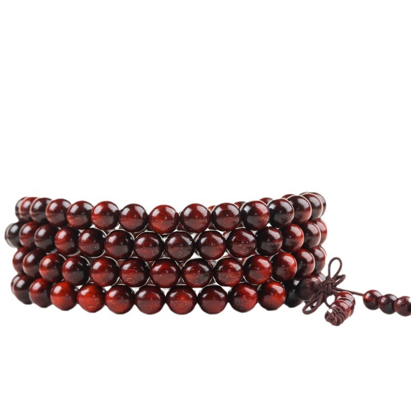 African Old Materials Pterocarpus Santalinus Bracelet Red Sandalwood Zambia Red Sandalwood Buddha Beads 108 Bracelet like Indian Rosewood