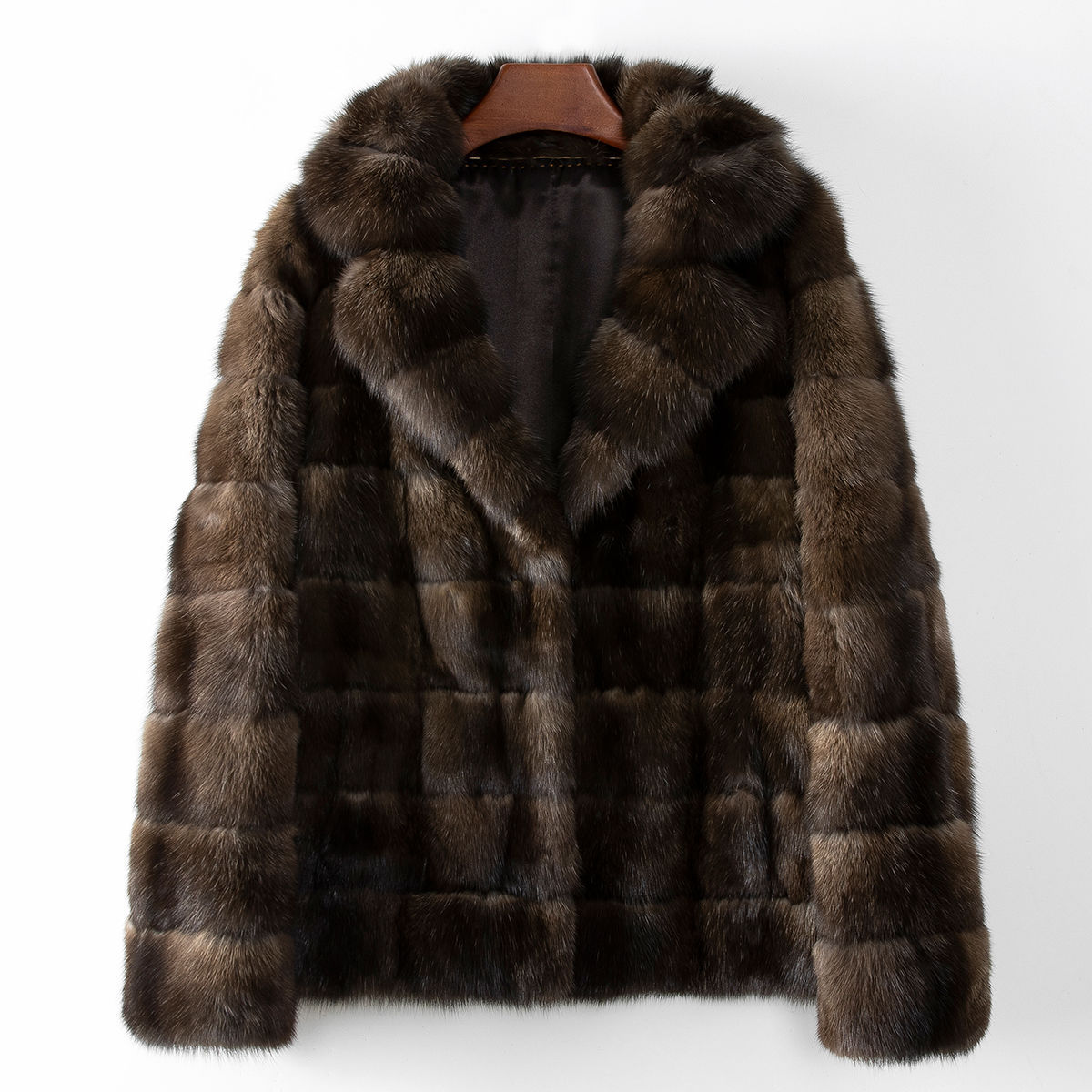 少量服饰海宁整貂新款高端俄罗斯紫貂皮草大衣2024春季裘皮外套女