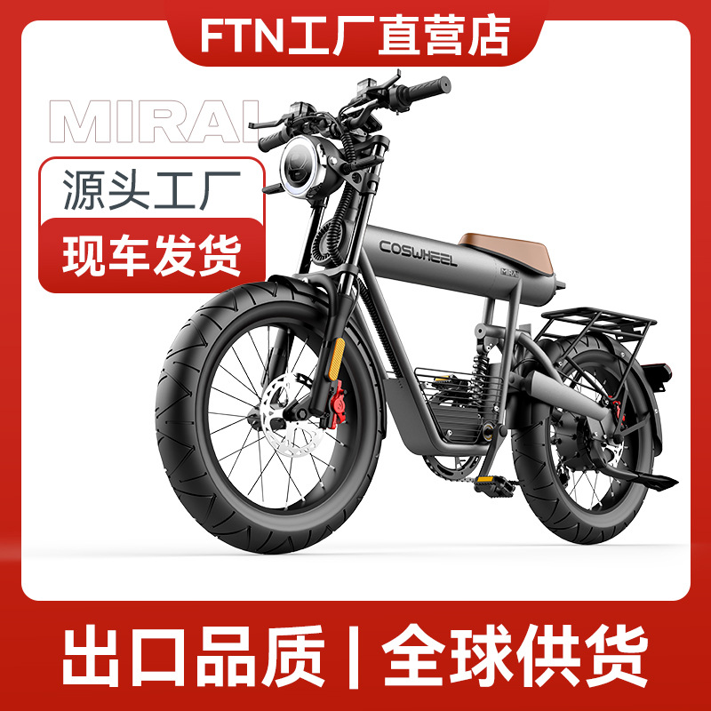 ftn新款低座t20s锂电池助力电动自行车复古山地车摩托车电单车