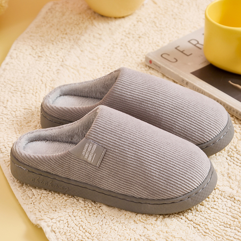 2023 New Autumn and Winter Couple Household Bedroom Home Cotton Slippers Women's Warm Non-Slip Plush Cotton Shoes Men's Winter