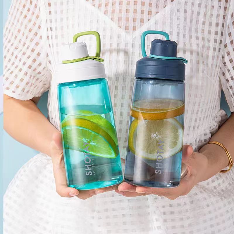 尚泰塑料杯男学生户外运动水杯便携女耐高温带滤网食品级太空杯子