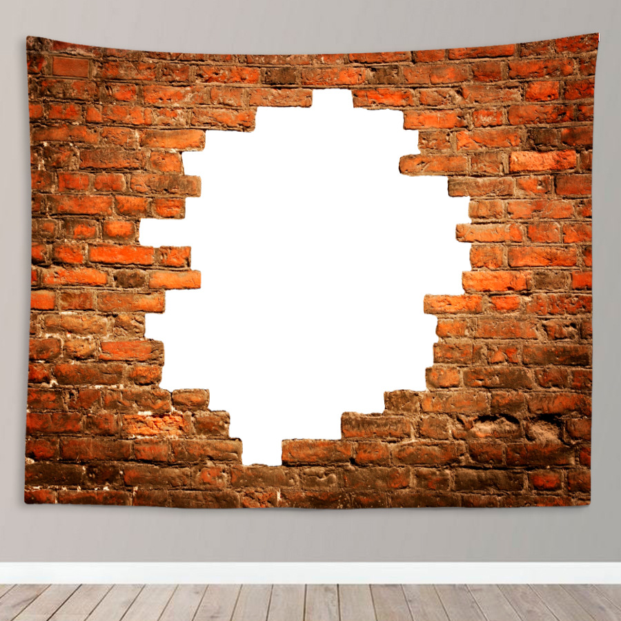 亚马逊挂毯 3d效果破洞墙挂布房间装饰布直播背景布卧室床头挂毯