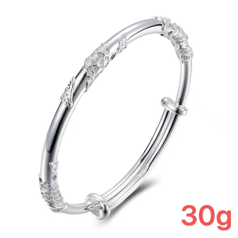 Flowers Genuine Pure Silver 999 Sterling Silver Bracelet Niche Solid Top-Selling Product Fashion Bracelet Valentine's Day Gifts for Girlfriend