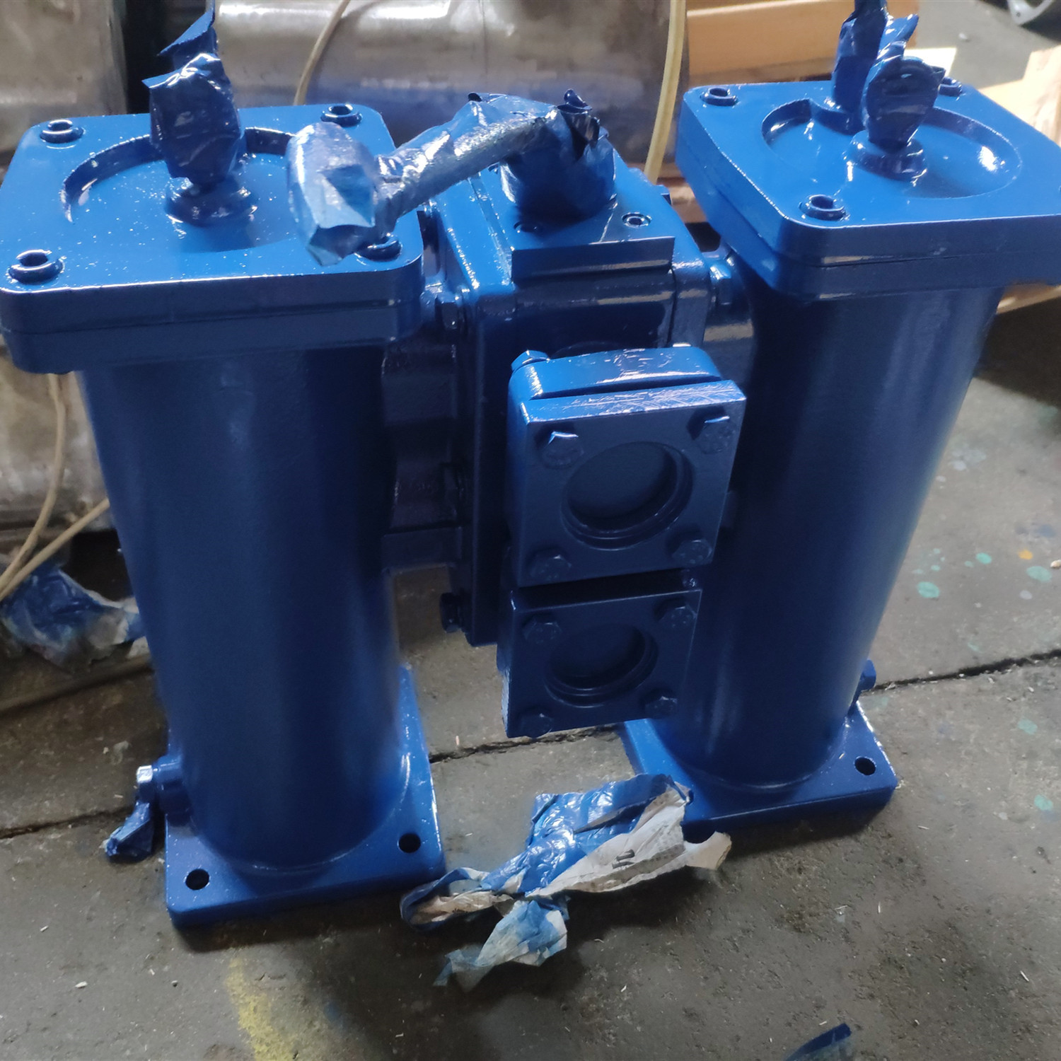 网片式油过滤器szfp40 铝合金外壳118目 双筒切换法兰焊接接口