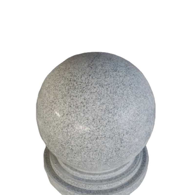 芝麻白障碍球 花岗岩挡车石球 批发大理石圆球 芝麻白圆球批发