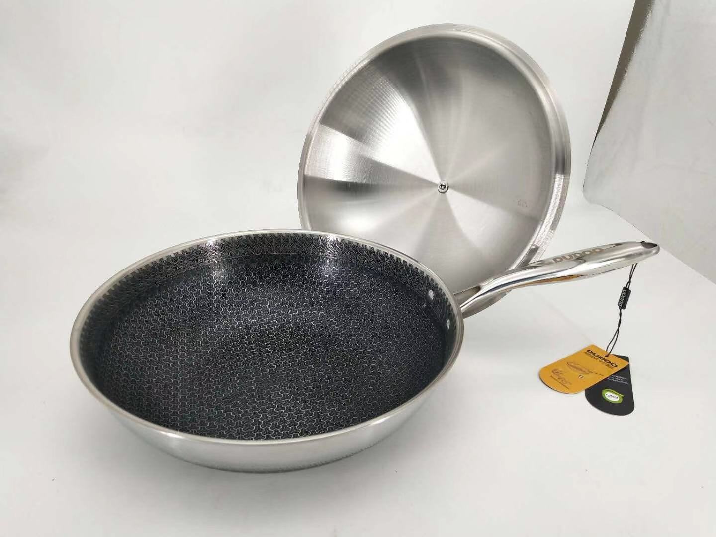 dudoo多的316不锈钢炒锅炒菜锅锅磁炉燃气家用锅具32cm大直径