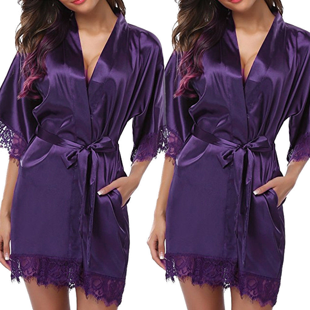 European and American plus Size Nightgown Sexy Seduction Underwear Foreign Trade Sexy Bathrobe Sexy Ice Silk Pajamas 3025