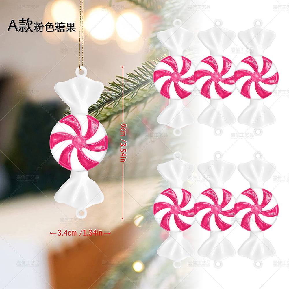 Cross-Border New Christmas Candy Pendant Two-Color Windmill Mint Candy Christmas Tree Pendant Home Display Window Ceiling Accessories