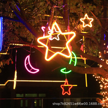 户外挂件月亮灯挂树五角星灯LED发光灯装饰工程亮化新年亮化灯