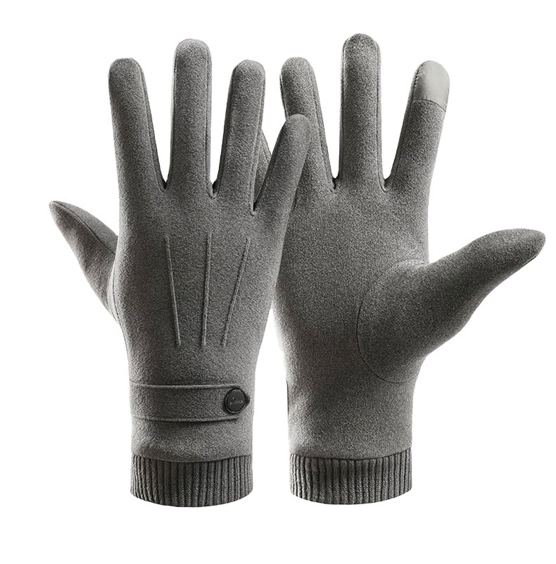 Thickened Fleece-lined Cycling Driving Windproof Thickening Warm Touch Screen Gloves Men's Winter Dralon Warm Gloves