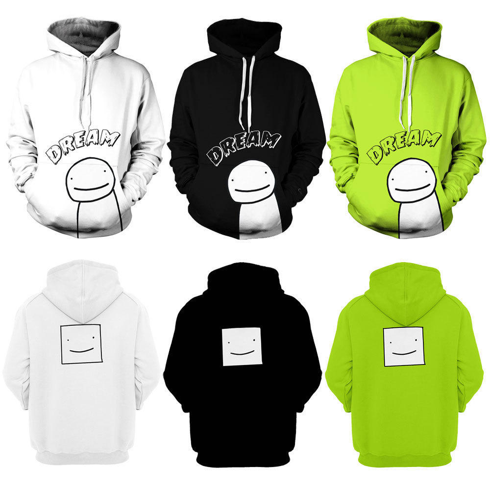 【优质健康布】3d数码印花 dream 笑脸 男式卫衣连帽衫跨境爆款