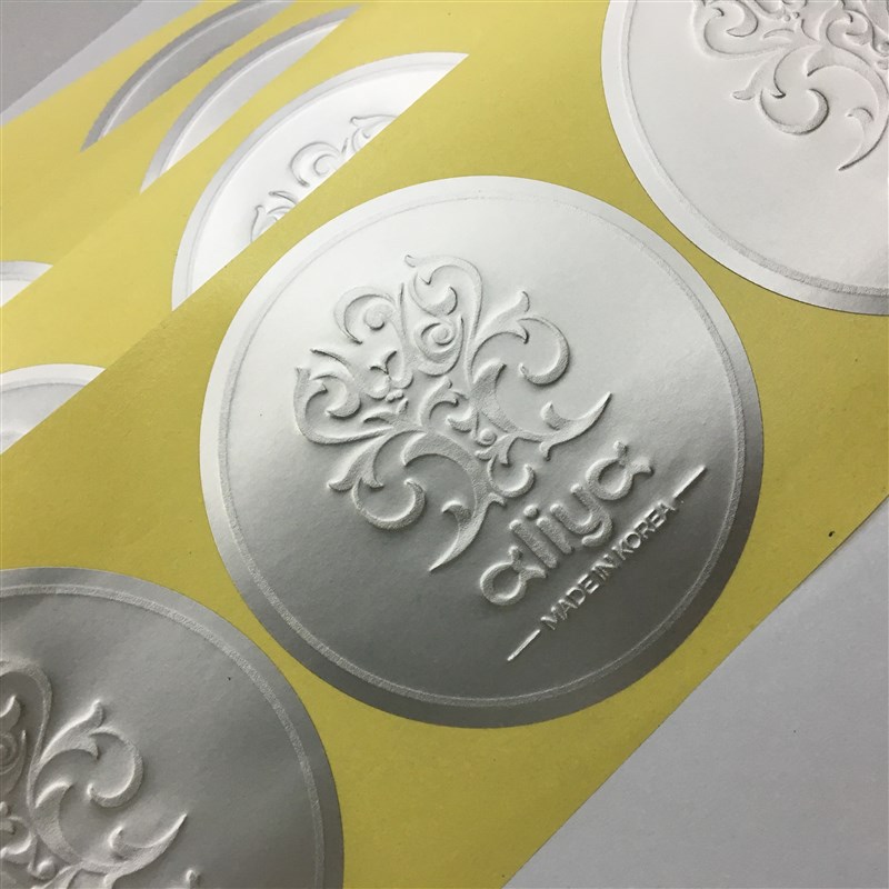 哑金哑银浮雕logo不干胶标签印刷定制哑金贴纸凹凸不干胶标贴定做