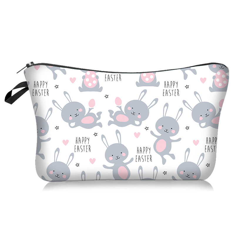 Cross-Border New Arrival Cartoon Cute Rabbit Series Sunflower Easter Rabbit Cosmetic INS Style Bag Handheld Storage Wash Bag Lazy Portable Travel Bag