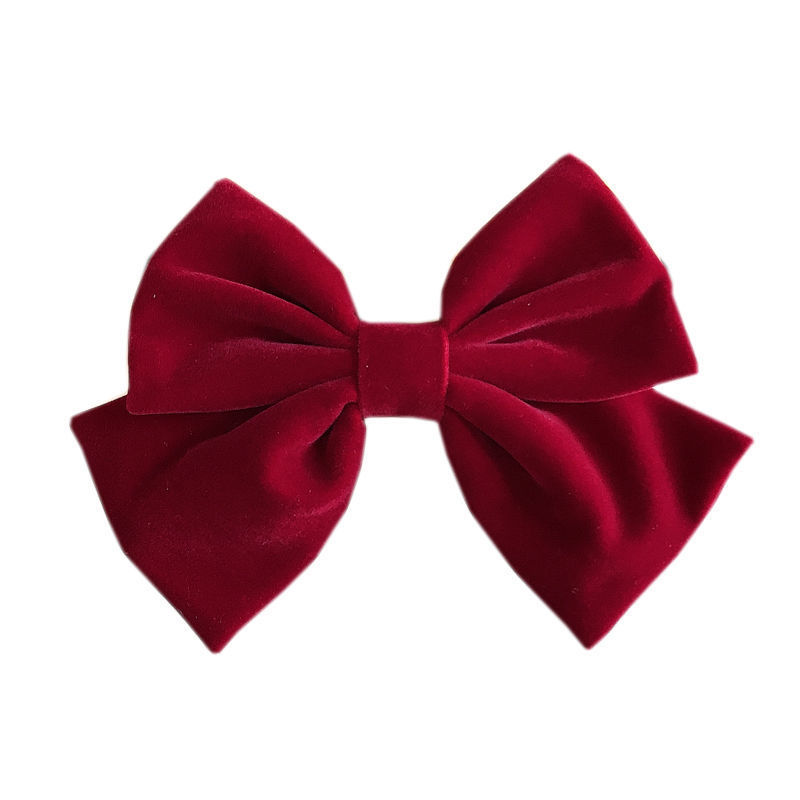 Autumn and Winter New Velvet Big Bow Hairpin Spring Clip Female Korean Internet Celebrity Back Head Head Clip Hairpin Headdress