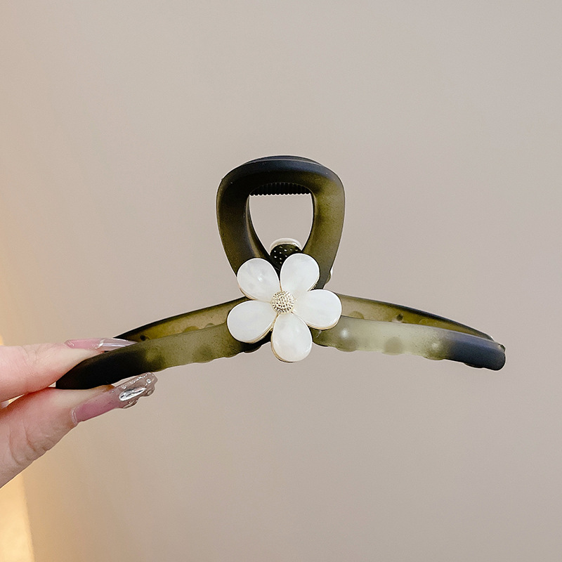 Korean-Style High-Grade Flower Barrettes Women's Headwear Grip Large Simplicity Temperament Tie up the Hair Shark Clip