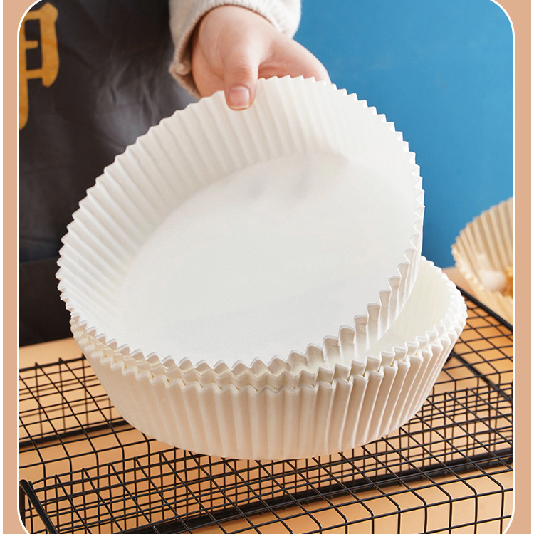 空气炸锅专用纸盘家用不粘纸垫硅油纸托薯条鸡翅烘焙烤箱吸油纸碟