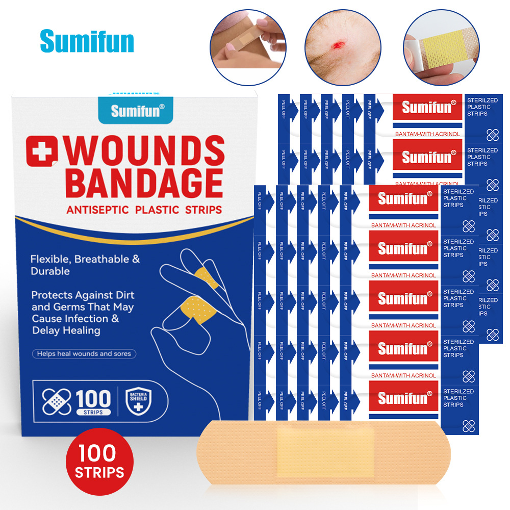 sumifun 跨境外贸100贴盒装创可贴 协助伤口缝合创伤处理 k000018