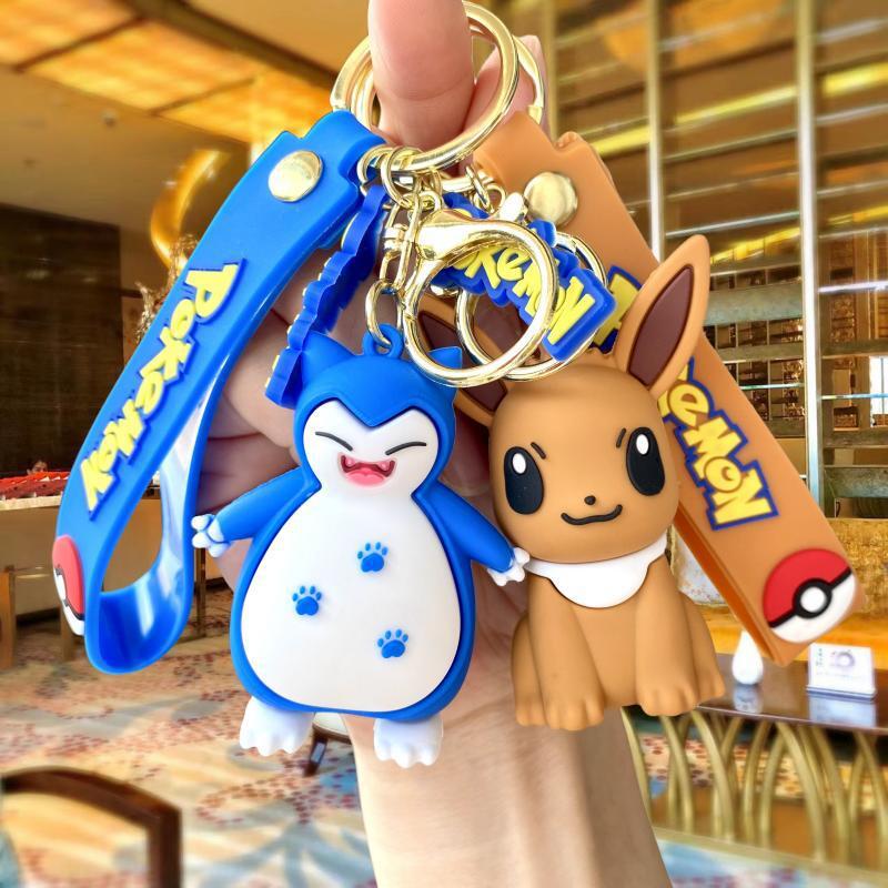 New Pokemon Day Man Cartoon Key Button Cute Pikachu Toy Bag Package Pendant Car Key Chain Wholesale