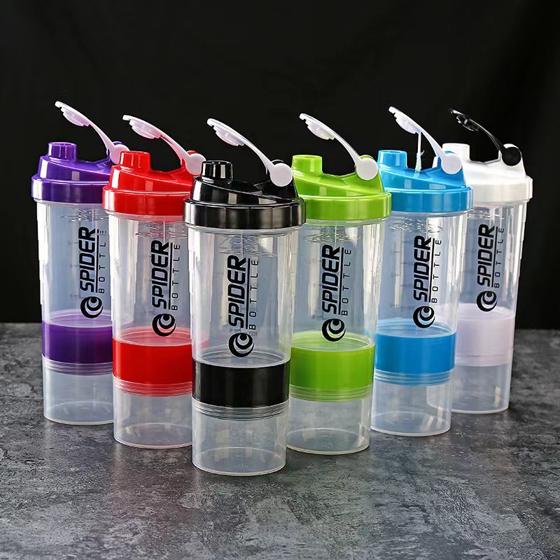 New Fashion Spring Three-Layer Fitness Sports Cup Spider Cup Sports Shake Cup Water Bottle Wholesale