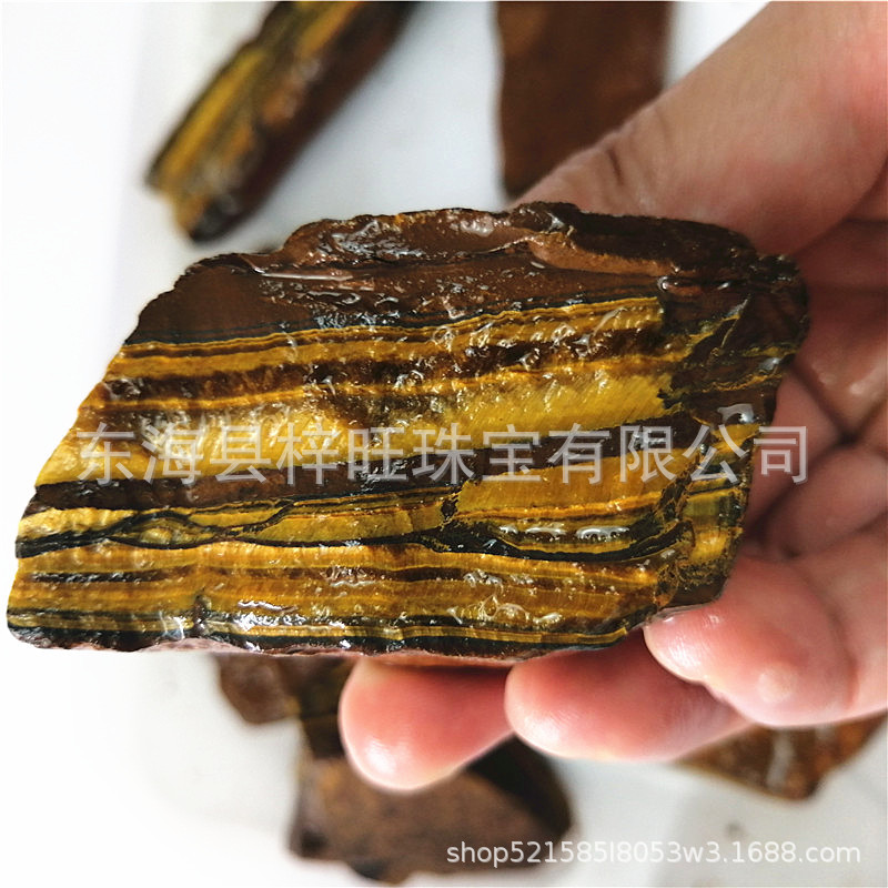 南非虎睛石木变石原石天然原矿物大块黄虎眼石雕刻料原石毛料摆件