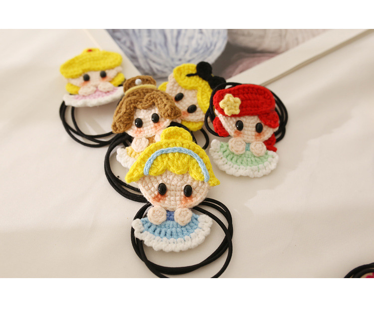 甜美淑女针织公主发卡 毛线编织头饰成品 女生手作卡通发圈头绳