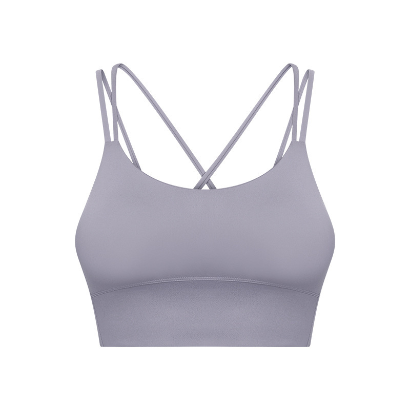 Amazon New like a Cloud Women's Long Sports Underwear Yoga Push up Breathable Beauty Back Bra