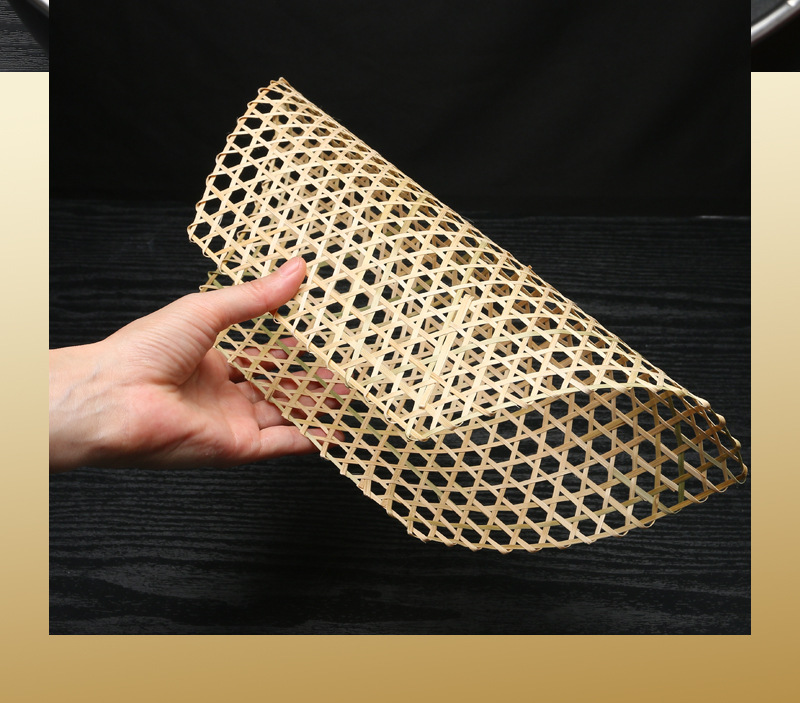 仲发酒店创意摆盘格油防黏竹手工编织六角六边竹网垫竹垫竹笪竹达