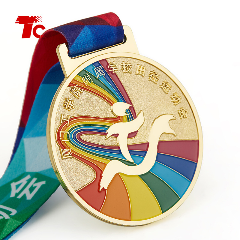 厂家直销合金烤漆金银铜奖牌 田径跑步运动会比赛奖章