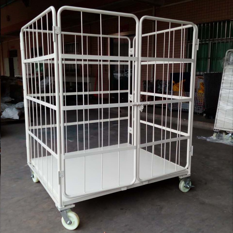 厂家供应物流手推车折叠货物台车快递物流台车移动金属笼车
