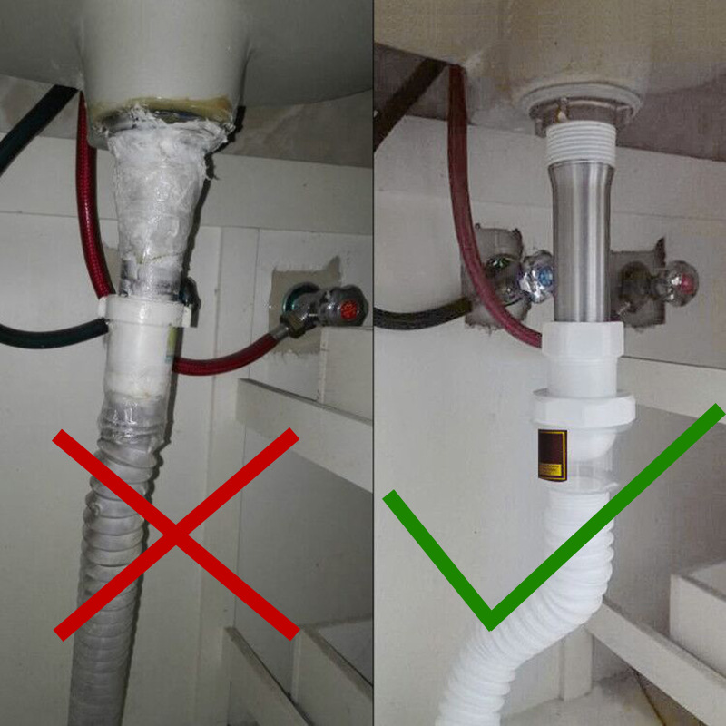 洗手盆下水管排水管软管下水道防臭台面盆洗脸池下水器配件