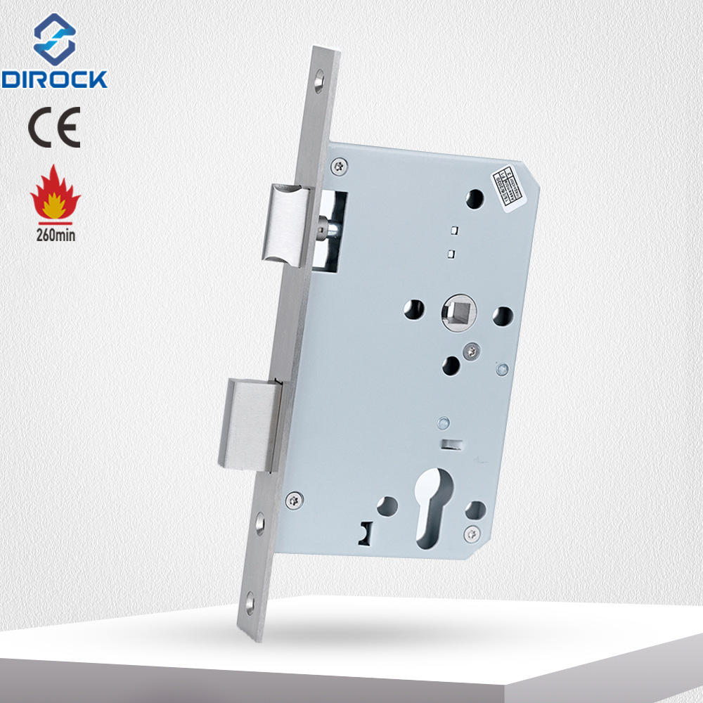 欧标304不锈钢锁体 机械锁插芯锁 洁净门锁 7072标准防火门锁