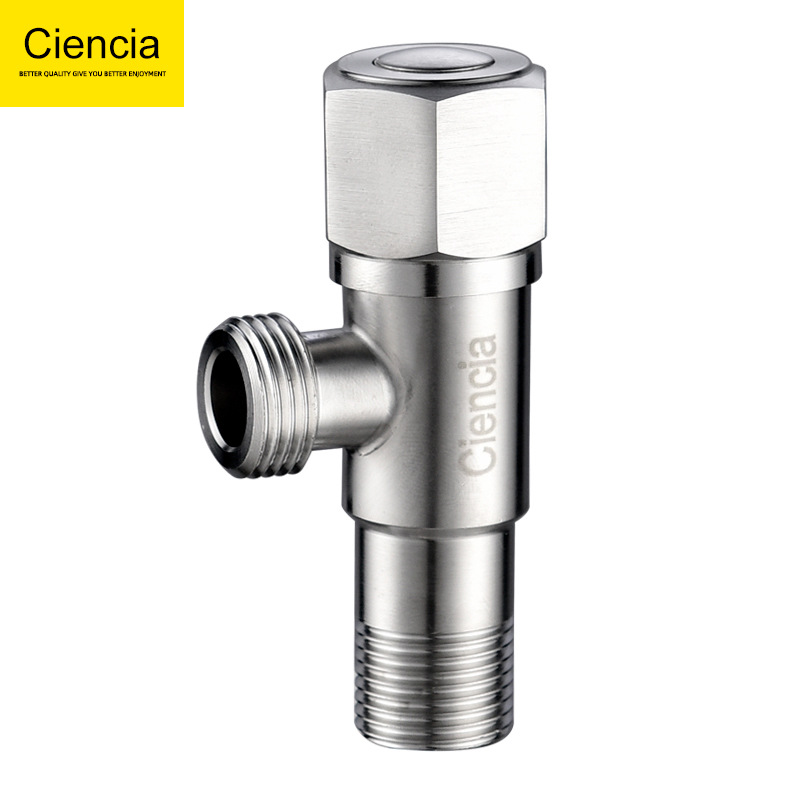 304不锈钢马桶角阀家用4分冷热龙头进水开关阀卫浴五金加厚八角阀