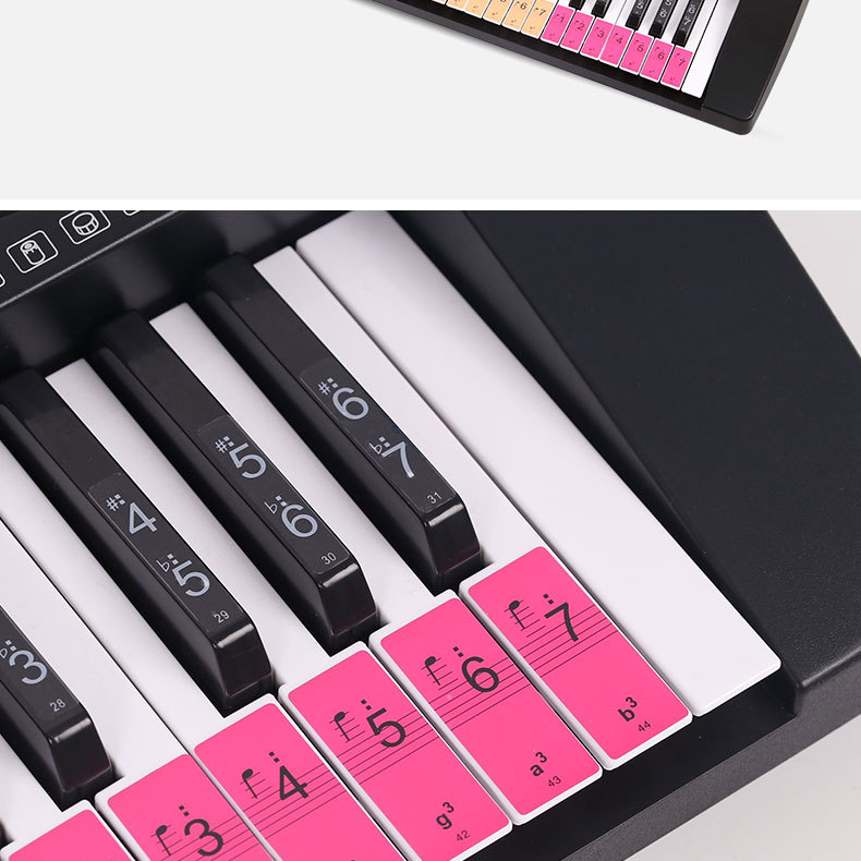 886154通用电钢琴键盘贴电子琴贴钢琴纸键盘练指法五线谱音标音阶