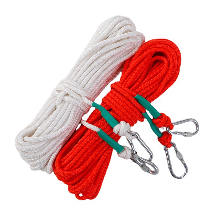 Steel Wire Core Fire Rope Aerial Work Safety Rope Outdoor Rescue Anti-Fall Nylon Escape Wholesale Rope Hook