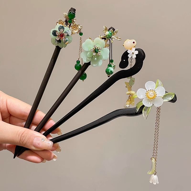 New Chinese Style Hairpin Women's High Sense Tassel Buyao Hair Clasp Daily Updo Pin Ancient Style Han Chinese Clothing Hair Clasp Headdress