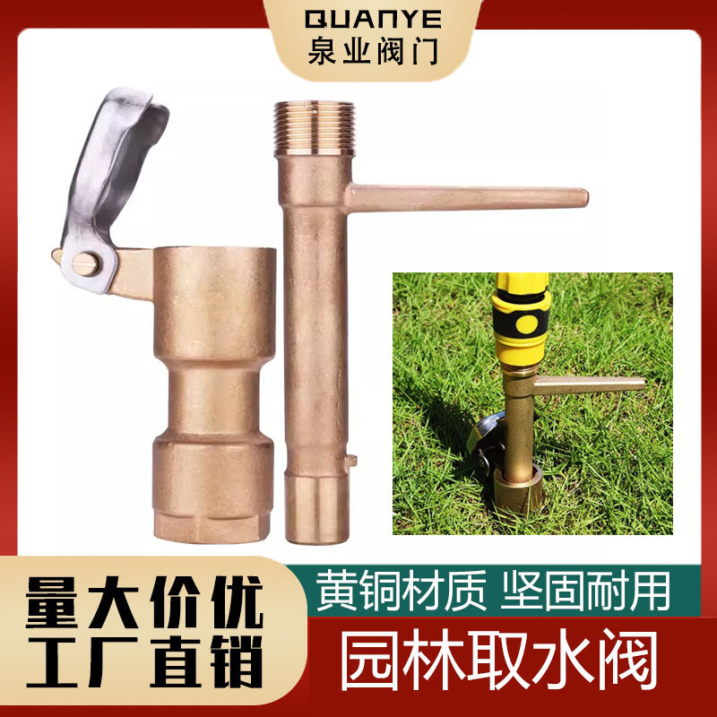 草坪园林全铜取水器dn15快速取水阀6分插杆绿化水管地接头洒水栓