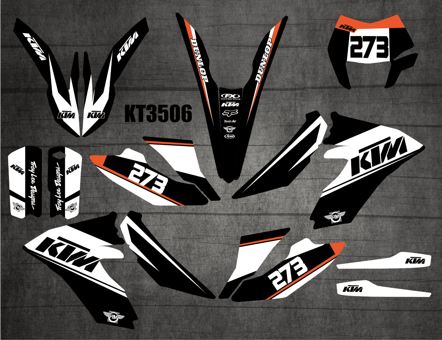 越野摩托车适用于ktm freeride 自由行350 250贴花贴条装饰贴