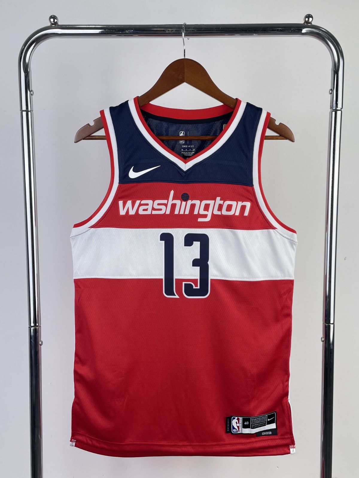 23赛季 奇才队 红色白色 23号 乔丹 33号 库兹马4号 威少nba球衣