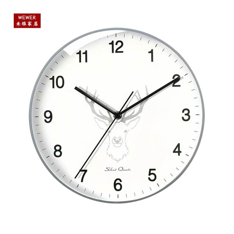 Fashionable Modern Simple Wood Grain Frame Clock Living Room Wall Clock Creative Nordic Mute Personalized Bedroom Home Clock