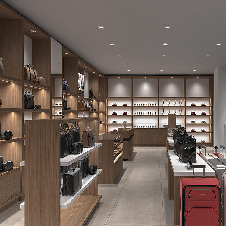 男女皮具集合店展示柜定做箱包中岛架木制包包展示架手表皮鞋墙架