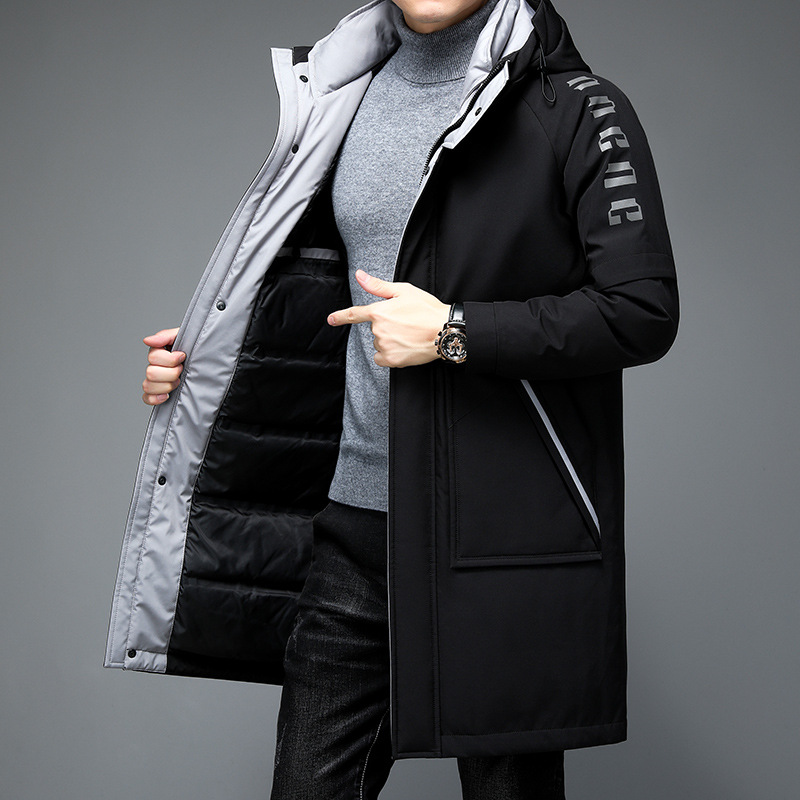 羽绒服 男式2021上新款潮品牌时尚男装休闲户外套连帽冬季羽绒服d