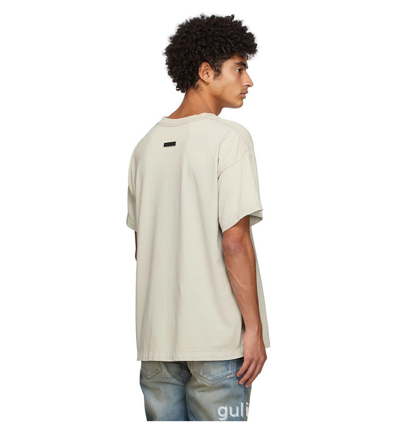 fog fear of god 7c第七季主线高街水洗fg植绒印花短袖 圆领t恤