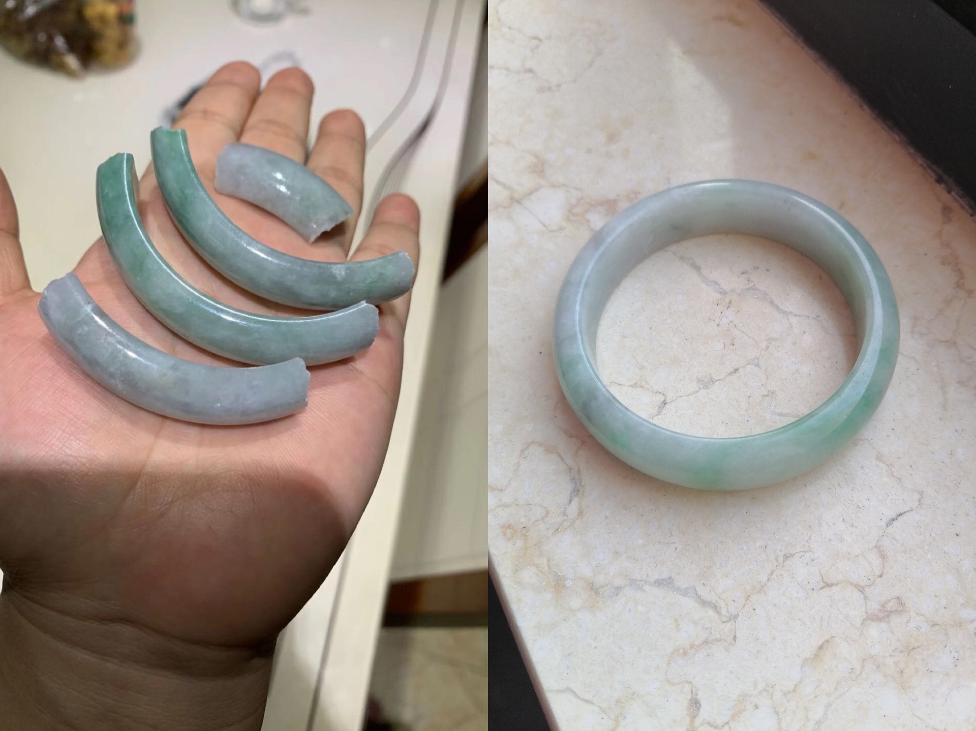 翡翠玉器修复修补断裂维修玉手镯包金包银断接扣玉器把件