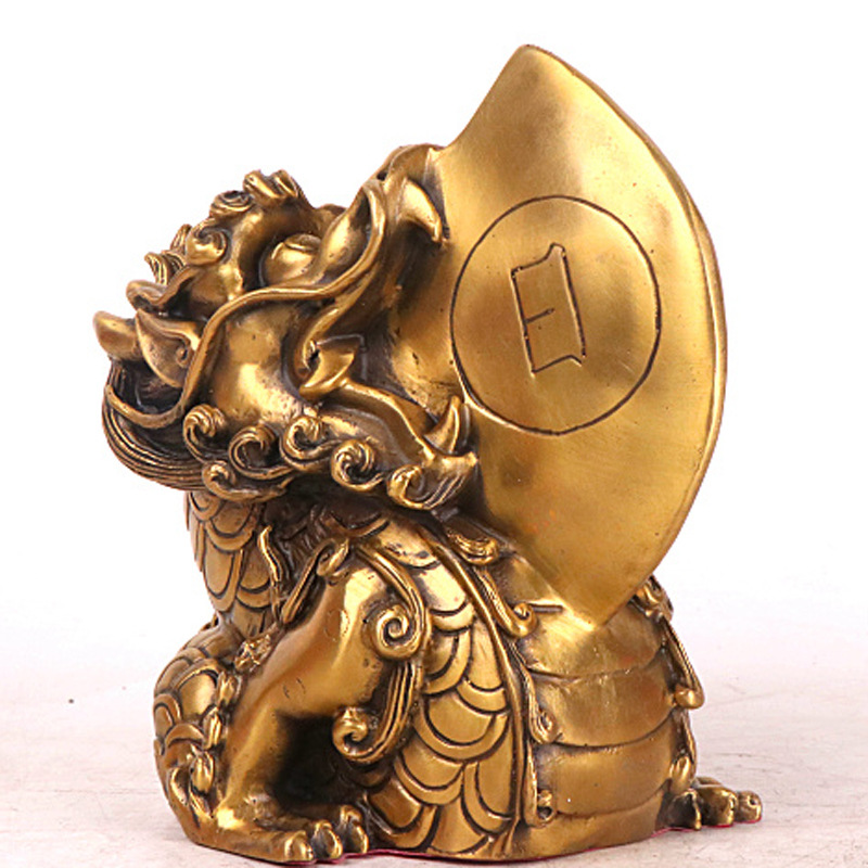 杨铜记 纯铜睚眦 日月神兽 睚眦摆件 厂家批发