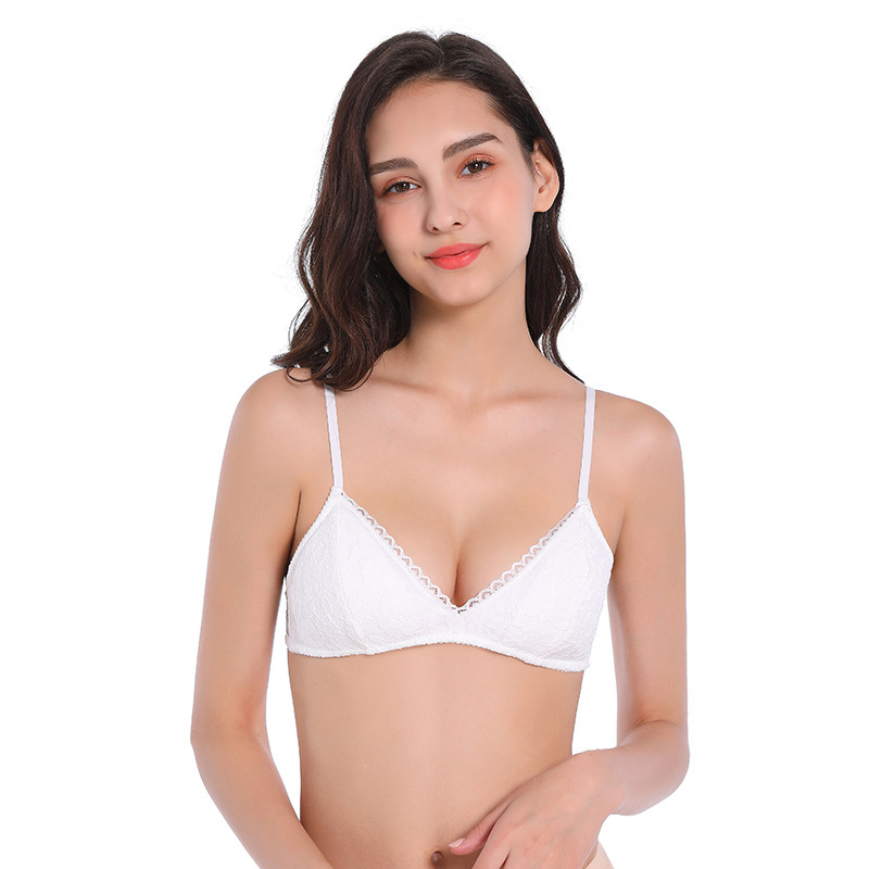 Traceless Sexy Underwear Double-Row Three-Button Wireless Lace European and American Underwear Comfortable Invisible Exclusive for Cross-Border