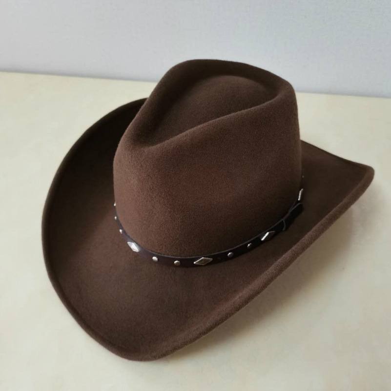 新款直销澳洲羊毛西部牛仔帽男女士藏帽防水防皱大檐草原骑马帽子