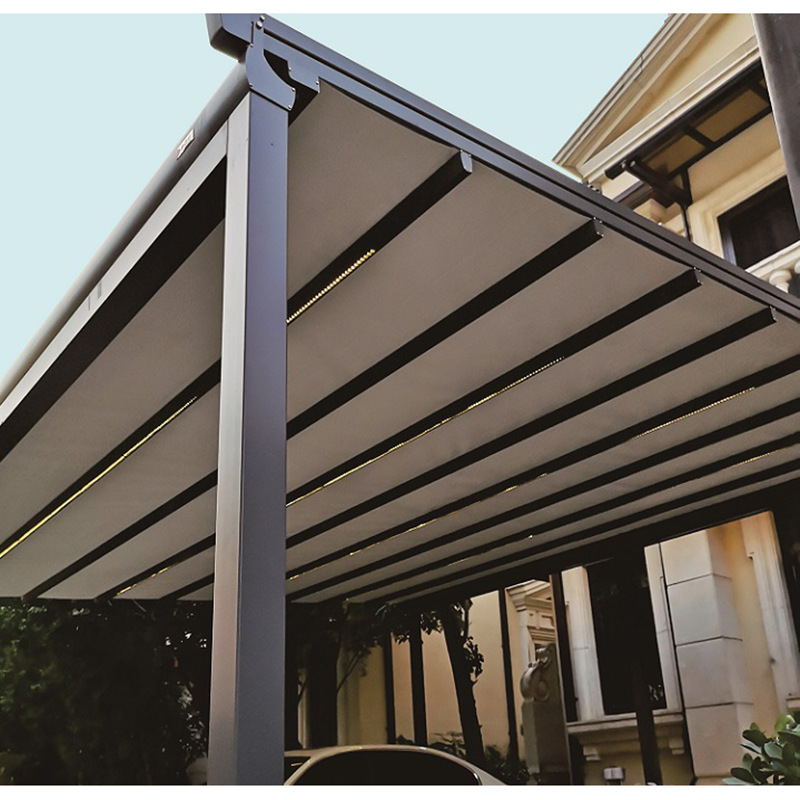 广州厂家户外天幕遮阳棚阳光房顶帘电动伸缩天窗楼顶遥控防雨别墅