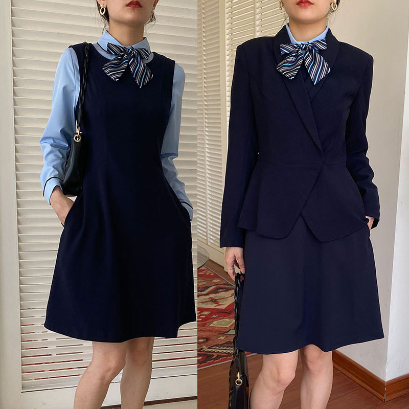 职业装连衣裙女春秋新款气质教招面试正装幼儿园教师工作服行政服